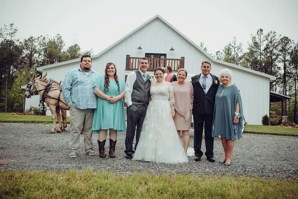 The Kunath family at the barn